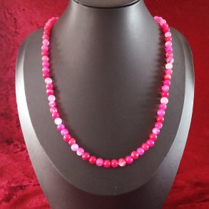 Halsk�de med de smukke Flerfarvet Rosa Amatyst perler