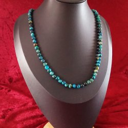 En Usdvanlig Flot Flerfarvet Bl Agat perle halskde