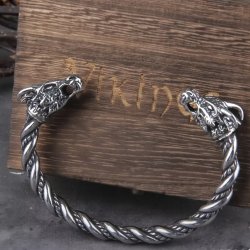 Flot snoet st�l armb�nd med Fenrisulven " 21,5 cm "