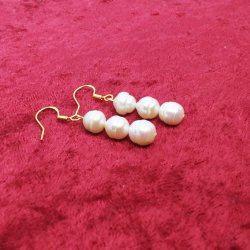 HF design. Flotte Ferskvandsperle reringe med 3 perler