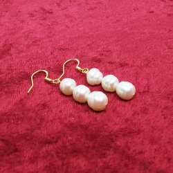 HF design. Flotte Ferskvandsperle reringe med tre perler