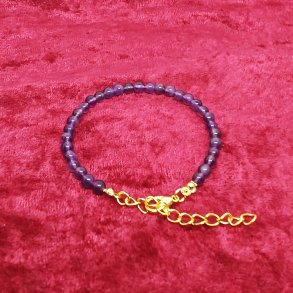 Flot Naturlige 4mm Amatyst perle armb�nd. F�s i 3 st�rrelser