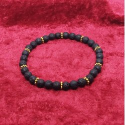 HF : Smukt armbnd med 6 mm Lava perler