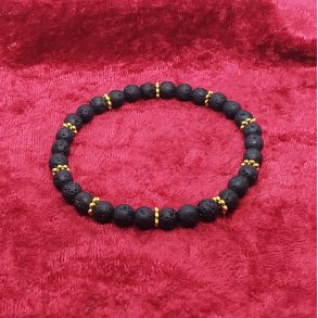 HF : Smukt armb�nd med 6 mm Lava perler