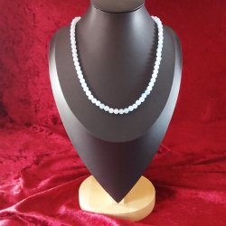 Lysebl Akvamarin perle halskde med 6 mm perler