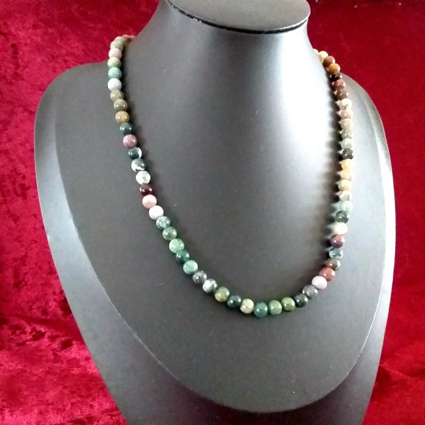 Halskde med smukke flerfarvet Indisk Agater