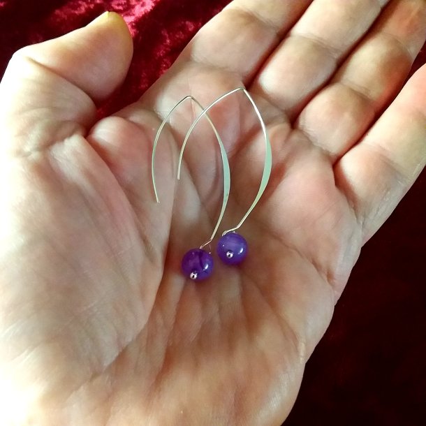 Boomerang �reringe med Amatyst perler