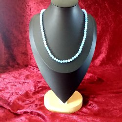 Flot Lysebl Aqua Marin perle halskde