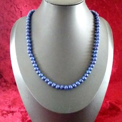 Halskden med de flotte Bl Lapis Lazuli perler
