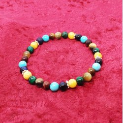 HF : Flot perle armbnd med blandet tigerje