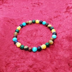 HF : Flot perle armbnd med blandet tigerje