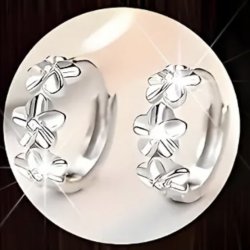 Hoops Blomster �reringe i s925 Sterling S�lv med Zirkoner