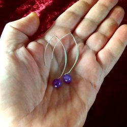 Boomerang �reringe med Amatyst perler