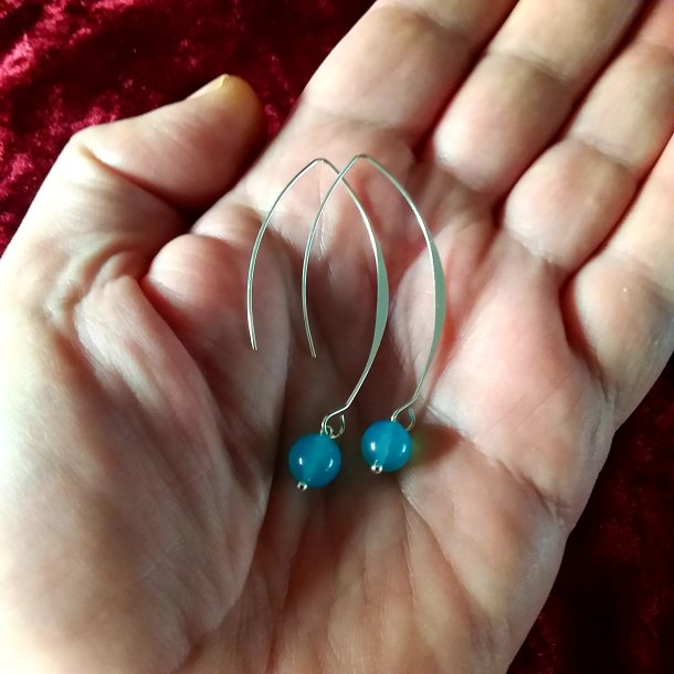 Flotte Boomerang �reringe med Turkis perler