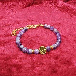 Flot armbnd med perler af Amatyst. Fs i 3 strrelser