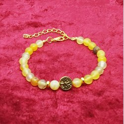 Flot armbnd med Gule Rav Agat perler