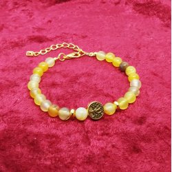 Flot armbnd med Gule Rav Agat perler