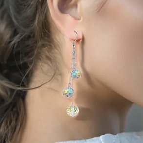 H�nge �reringe med 3 glansfulde perler