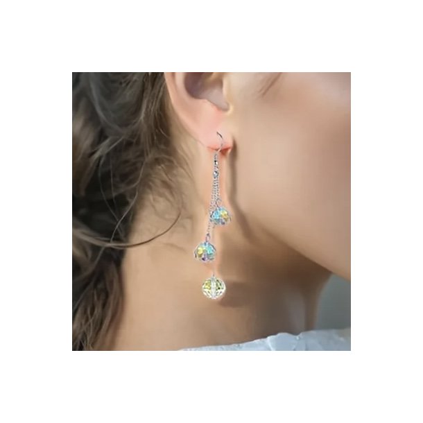 H�nge �reringe med 3 glansfulde perler