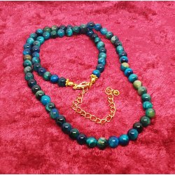 En Usdvanlig Flot Flerfarvet Bl Agat perle halskde