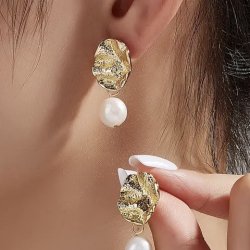 Flotte Guldforgyldte �reringe med �gte Ferskvandsperler