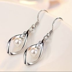 Flotte s925 Sterlings�lv �reringe med perler