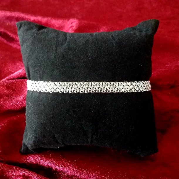 Tynd kraftig flettet armbnd i s925 Sterlingslv