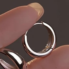 Kraftige runde s925 Sterlings�lv �reringe