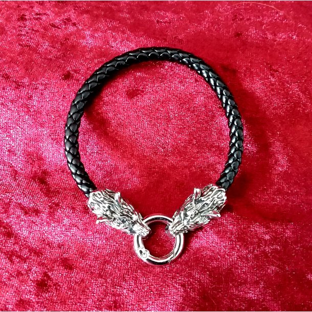 Lder armbnd med Fenrisulven