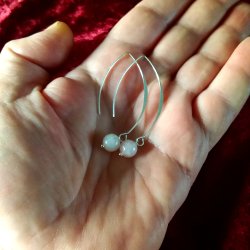 Boomerang �reringe med de flotte lyse Rosa- kvarts perler