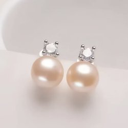 �restikker i s925 s�lv, og med flotte rosa farvet Ferskvandsperler