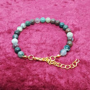 Armb�nd med flotte Naturlig Lava Agat perler