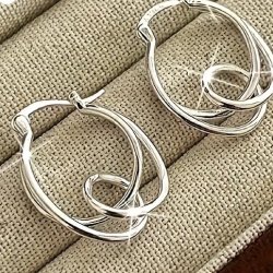 Flotte Knude �reringe i s925 Sterling S�lv