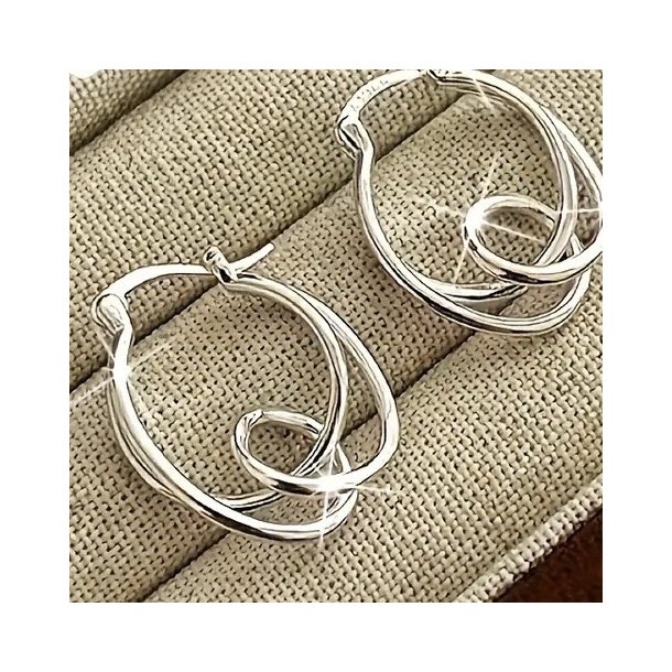 Flotte Knude �reringe i s925 Sterling S�lv