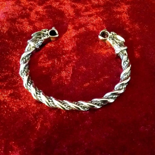 Flot snoet st�l armb�nd med Fenrisulven " 19,5 cm "