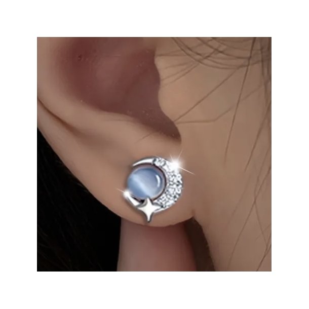 Elegante s925 Sterlings�lv �restikker med stjerner og flotte Zirkoner 