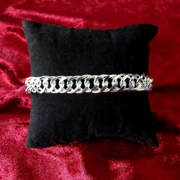 Flot og Kraftig Panzer armbnd til bde Kviden og Manden i s925 Slv 