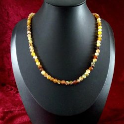 Unik og flot naturlig Rav- Agat perle halskde