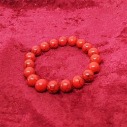 HF : Flot armbnd med 10 mm Jaspis / Jasper perler