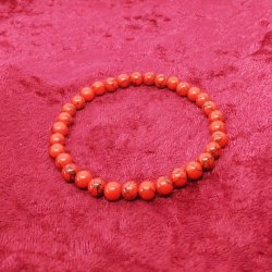 HF : Flot armbnd med 6 mm Jaspis / Jasper perler