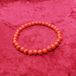 HF : Flot armbnd med 6 mm Jaspis / Jasper perler