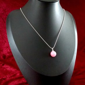 S�lv halsk�de med med flot vedh�ng af Rosen Kvarts