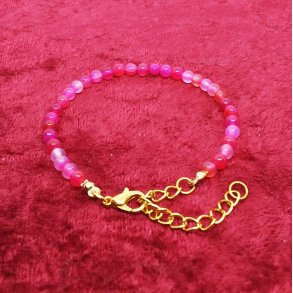 Flerfarvet Rosa Amatyst armb�nd. F�s i 3 st�rrelser