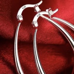 Stort flotte ovale s925 s�lv �reringe