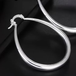 Stort flotte ovale s925 s�lv �reringe