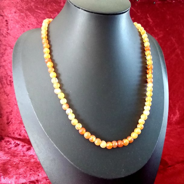 Super flot Carnelian perle halskde
