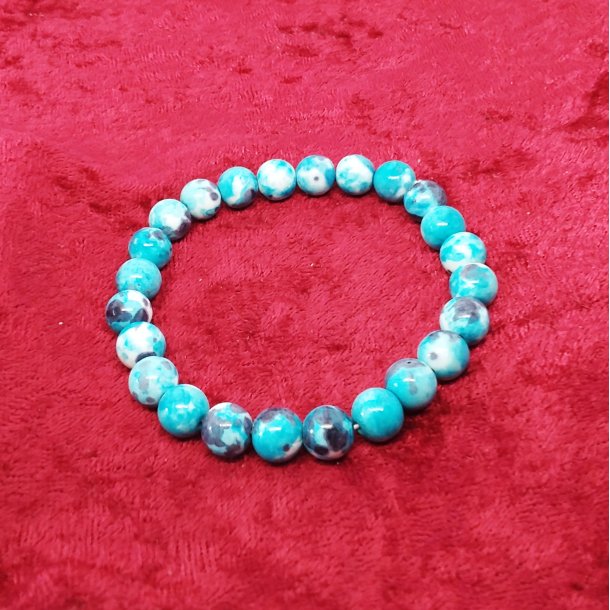 HF : Super flot armbnd med 8 mm Indiske Agat perler
