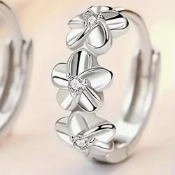 Hoops Blomster �reringe i s925 Sterling S�lv med Zirkoner
