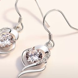 Flotte s925 Sterlings�lv �reringe med Zirkoner 