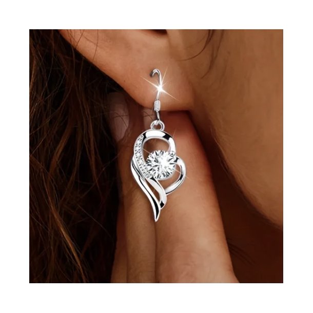 Flotte s925 Sterlings�lv �reringe med Zirkoner 